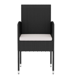 Mobilier à dîner de jardin 3 pcs Résine tressée Noir