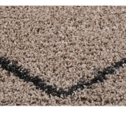 Tapis shaggy à poils longs Beige et anthracite 160x230 cm