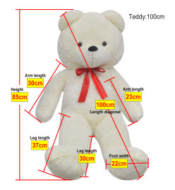 Ourson en peluche XXL Blanc 85 cm