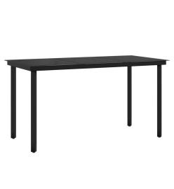 Mobilier de salle à manger de jardin avec coussins 7 pcs Noir
