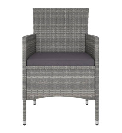 Ensemble de salle à manger de jardin 3 pcs Résine tressée Gris