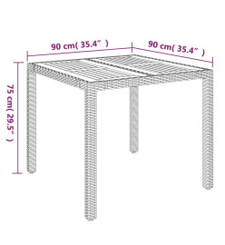 Mobilier à dîner de jardin et coussins 5pcs Noir Résine tressée