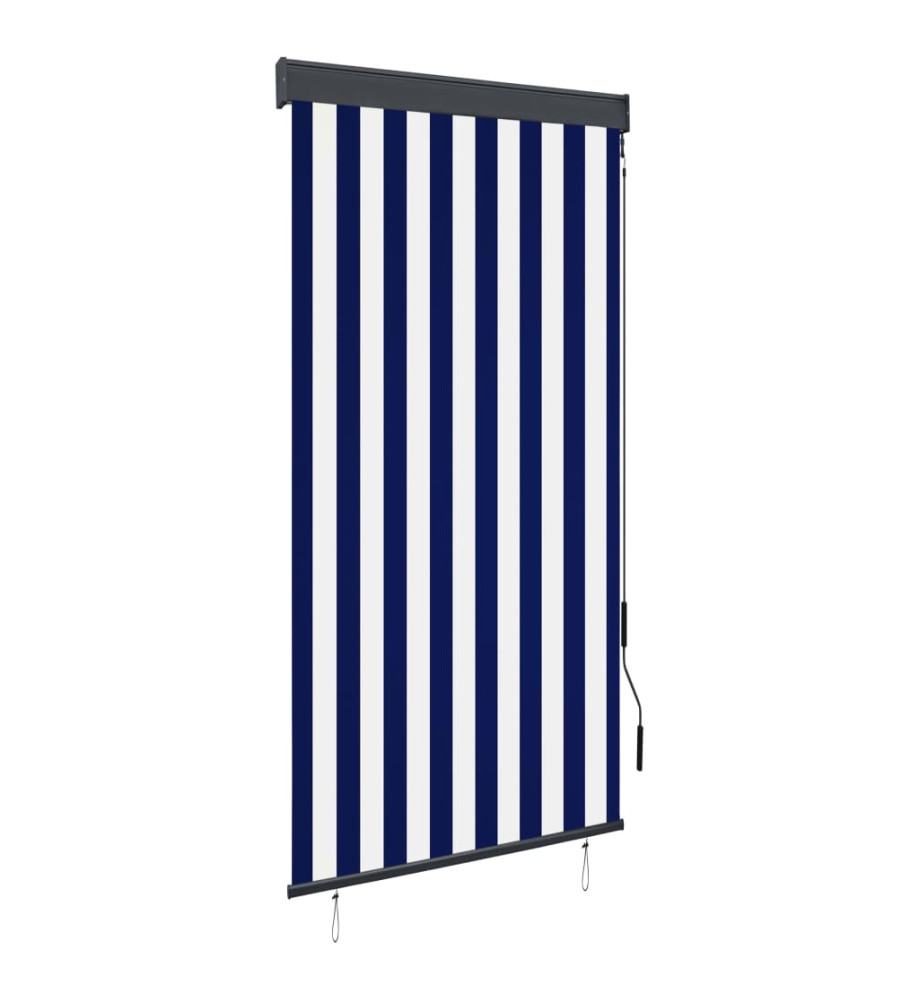 Store roulant d'extérieur 80x250 cm Bleu et blanc Store roulant d'extérieur 80x250 cm Bleu et blanc