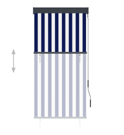 Store roulant d'extérieur 80x250 cm Bleu et blanc