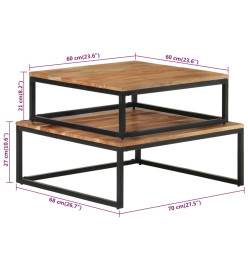 Tables basses gigognes 2 pcs Bois d'acacia massif