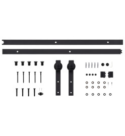 Kit de quincaillerie de porte coulissante 200 cm Acier Noir