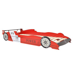 Lit voiture de course pour enfants avec LED 90 x 200 cm Rouge