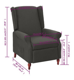 Fauteuil Gris foncé Tissu