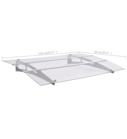 Auvent de porte Argenté et transparent 120x90 cm Polycarbonate