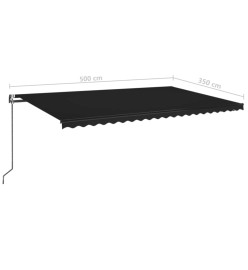 Auvent rétractable automatique 500x350 cm Anthracite