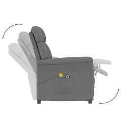 Fauteuil de massage électrique Gris foncé Similicuir daim