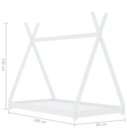 Cadre de lit d'enfant Blanc Bois de pin massif 80x160 cm