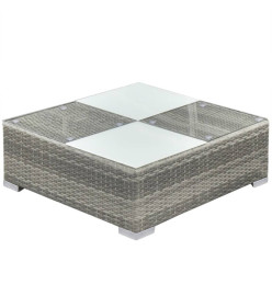 Salon de jardin 8 pcs avec coussins Résine tressée Gris