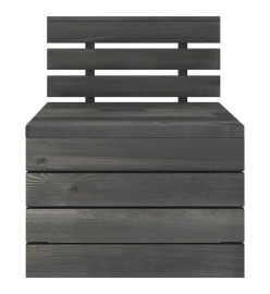 Salon palette de jardin 3 pcs Bois de pin massif Gris foncé