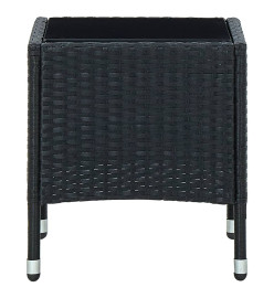 Table de jardin Noir 40x40x45 cm Résine tressée