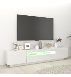 Meuble TV avec lumières LED Blanc brillant 200x35x40 cm