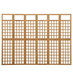 Cloison de séparation à 6 panneaux Bois de pin 242,5x180 cm