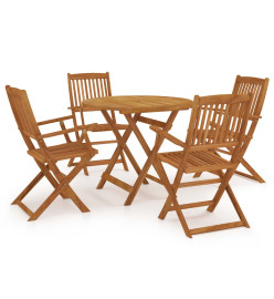 Mobilier à dîner d'extérieur pliable 5 pcs Bois d'acacia solide