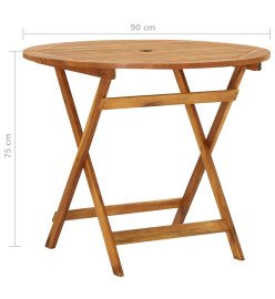 Mobilier à dîner d'extérieur pliable 5 pcs Bois d'acacia solide