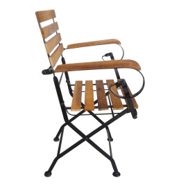 Chaises pliables de jardin 4 pcs Acier et bois d'acacia massif