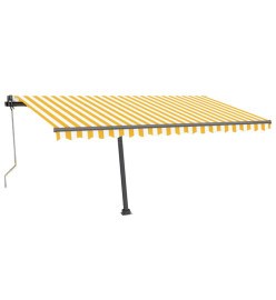 Auvent automatique capteur de vent/LED 450x300cm Jaune et blanc