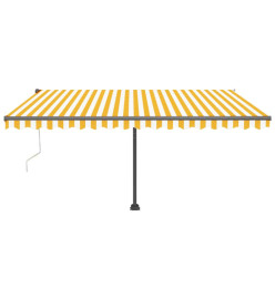 Auvent automatique capteur de vent/LED 450x300cm Jaune et blanc