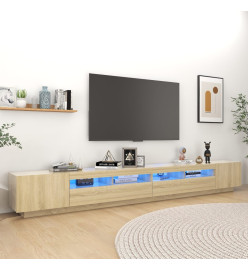 Meuble TV avec lumières LED Chêne sonoma 300x35x40 cm