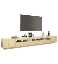 Meuble TV avec lumières LED Chêne sonoma 300x35x40 cm