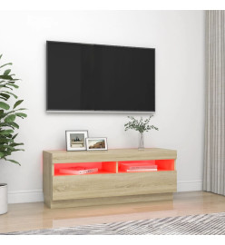 Meuble TV avec lumières LED chêne sonoma 100x35x40 cm