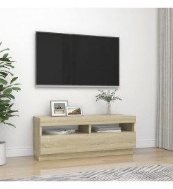 Meuble TV avec lumières LED chêne sonoma 100x35x40 cm