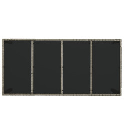 Mobilier à dîner de jardin et coussins 7 pcs gris rotin