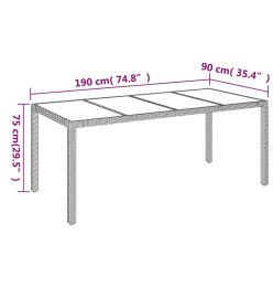 Mobilier à dîner de jardin et coussins 7 pcs gris rotin