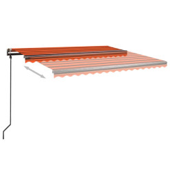 Auvent rétractable automatique et poteaux 4x3m Orange et marron