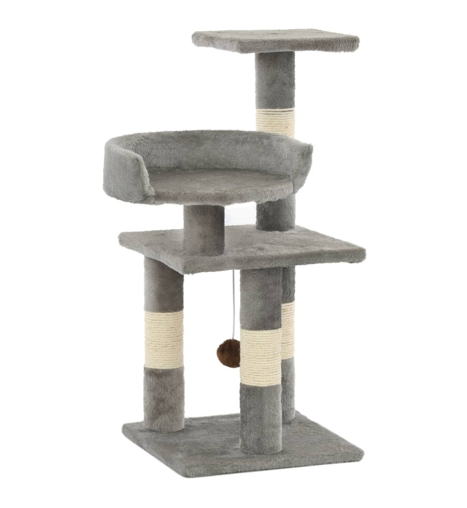 Arbre à chat avec griffoirs en sisal 65 cm Gris