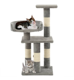 Arbre à chat avec griffoirs en sisal 65 cm Gris