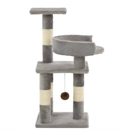 Arbre à chat avec griffoirs en sisal 65 cm Gris