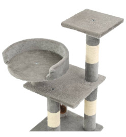 Arbre à chat avec griffoirs en sisal 65 cm Gris