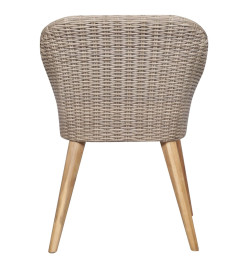 Ensemble de salle à manger de jardin 9 pcs Marron