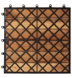 Carreaux de terrasse 30x30 cm 10 pcs Acacia Motif vertical