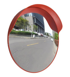 Miroir de trafic convexe Plastique Orange 60 cm
