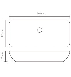 Lavabo rectangulaire Céramique Blanc 71 x 39 cm