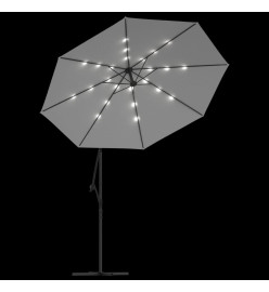 Parasol avec éclairage LED 300cm Poteau en métal Sable