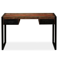 Bureau avec 2 tiroirs Bois de récupération massif 120x50x76 cm