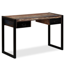 Bureau avec 2 tiroirs Bois de récupération massif 120x50x76 cm