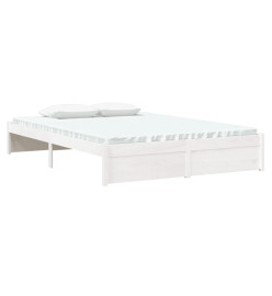 Cadre de lit Blanc Bois massif 140x190 cm