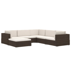 Siège central sectionnel 1 pc et coussins Résine tressée Gris