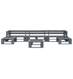 Salon de jardin palette 6 pcs Bois Gris