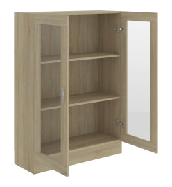 Armoire à vitrine Chêne sonoma 82,5x30,5x115 cm Aggloméré