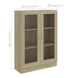 Armoire à vitrine Chêne sonoma 82,5x30,5x115 cm Aggloméré