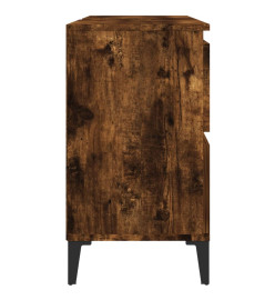 Meuble d'évier chêne fumé 80x33x60 cm bois d'ingénierie